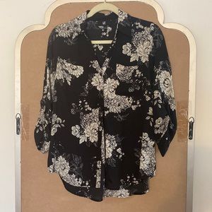 iZ Byer Blouse - L - Black, Floral